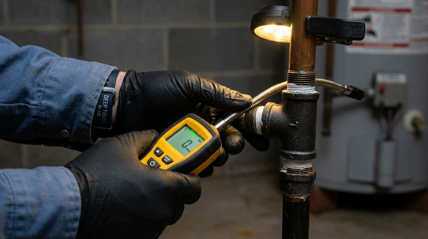 Gas leak detection with electronic sniffer by Johns Plumbing LLC in Dover Plains